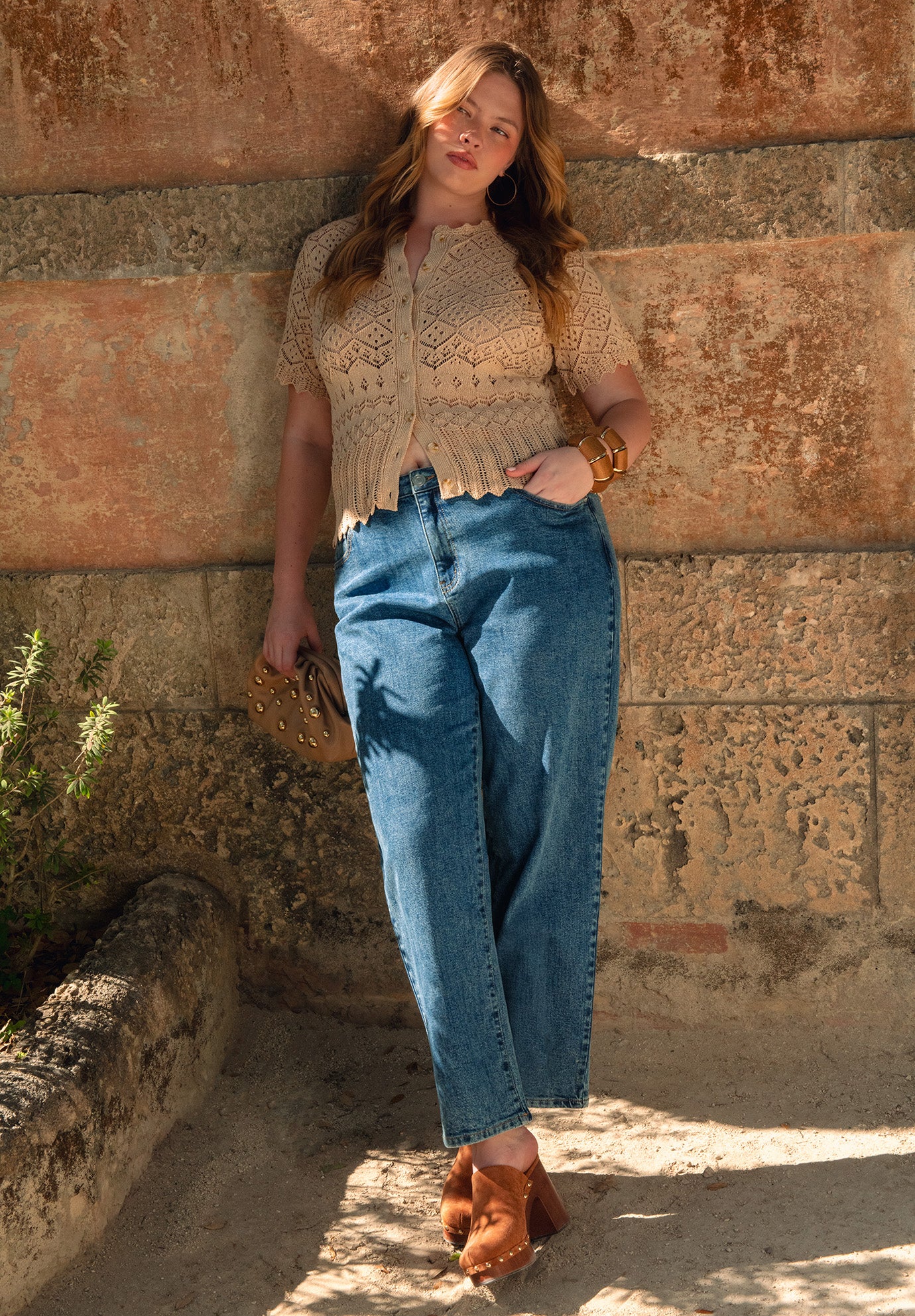 Short-Sleeve Pointelle Cardigan image number 0