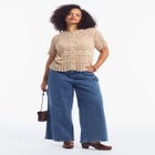 Short-Sleeve Pointelle Cardigan image number null