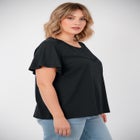 Slub Lace Yoke Tee image number null