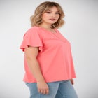 Slub Lace Yoke Tee image number 2