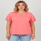 Slub Lace Yoke Tee image number 0