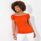 Stretchy Off the Shoulder Tee image number null