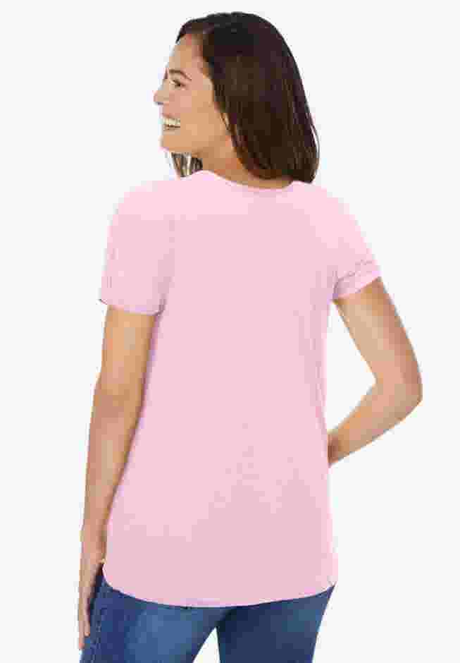 Perfect Short-Sleeve Shirred U-Neck Tunic image number 1