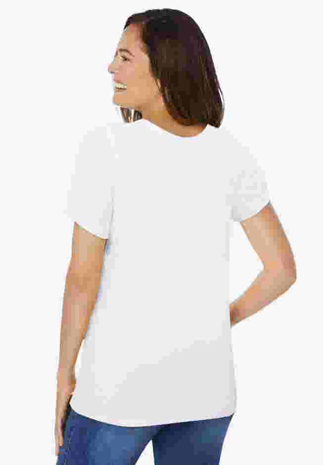 Perfect Short-Sleeve Shirred U-Neck Tunic image number 1