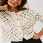 Open Work Button Front Cardigan image number null