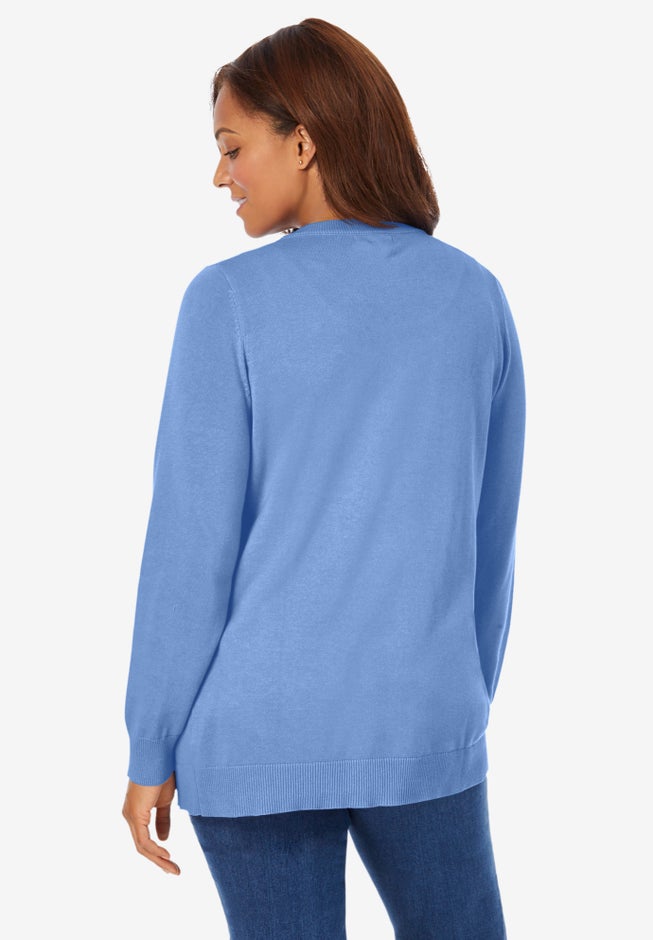 Perfect Long-Sleeve Cardigan Sweater image number 1