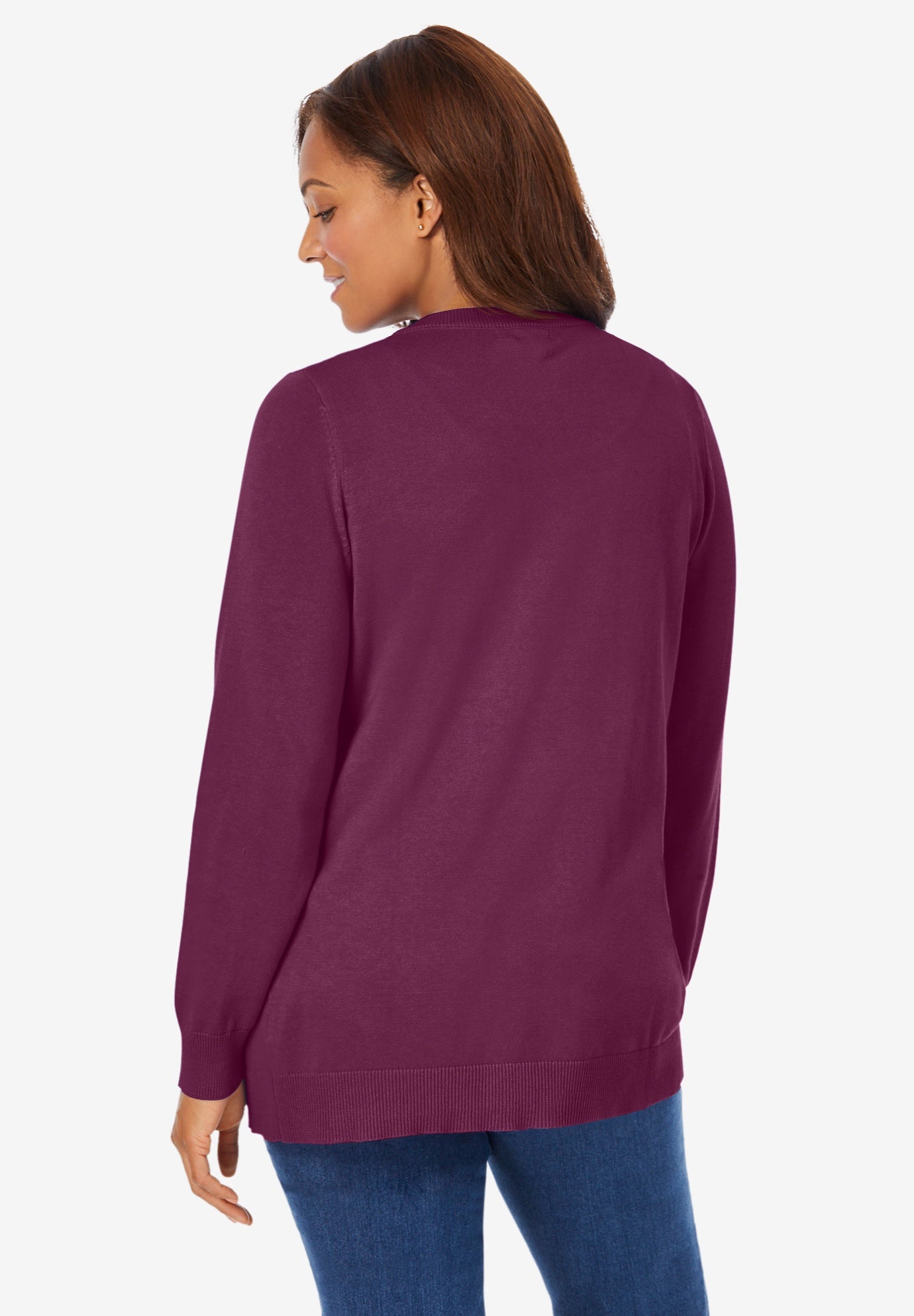 Perfect Long-Sleeve Cardigan Sweater image number 1