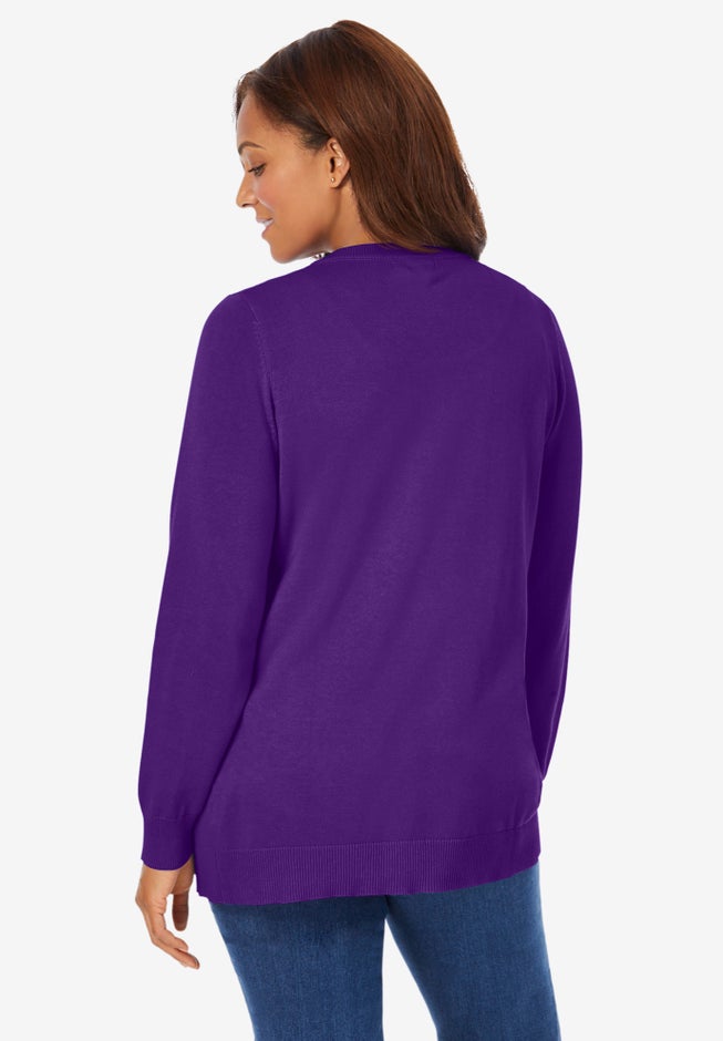 Perfect Long-Sleeve Cardigan Sweater image number 1