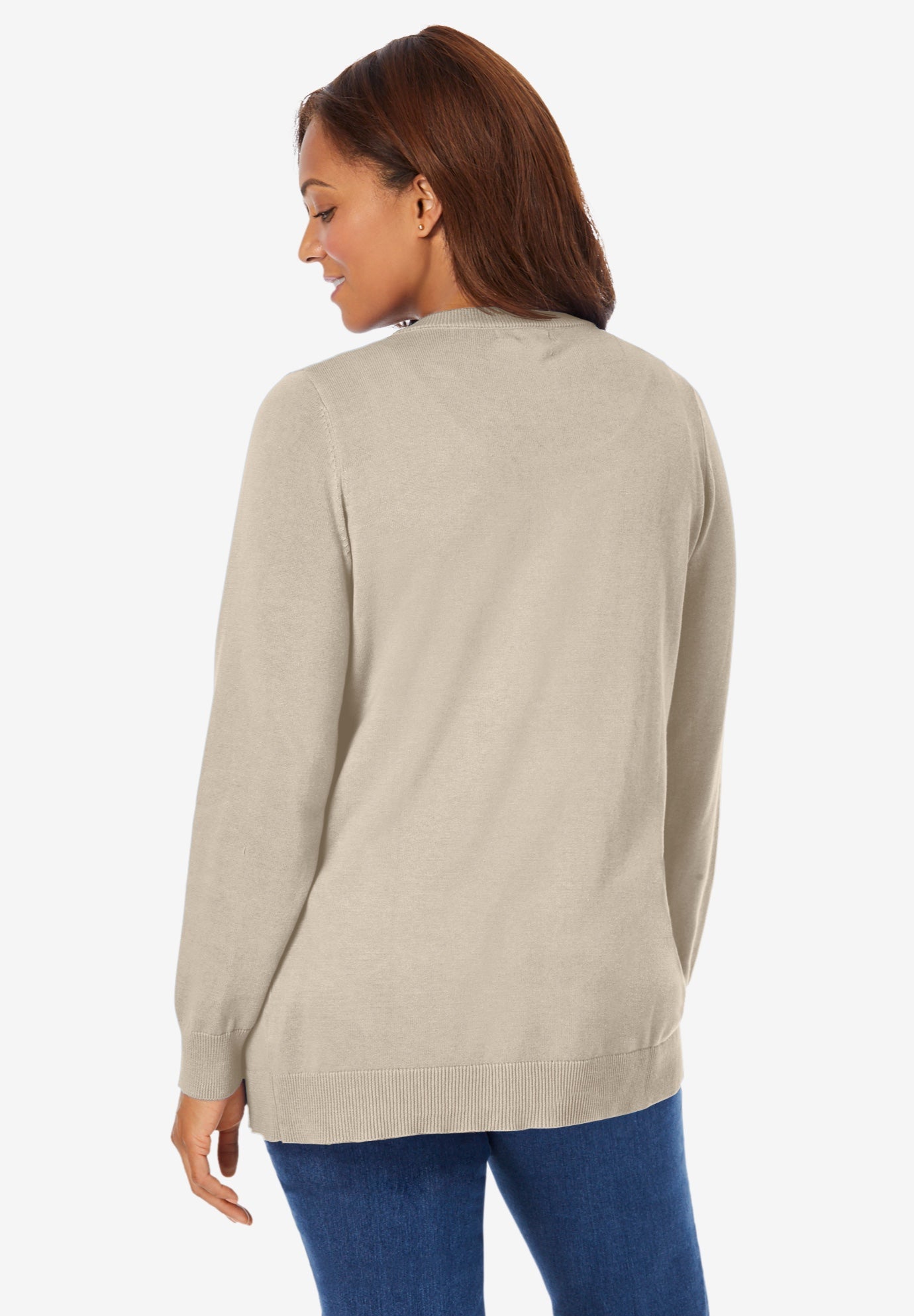 Perfect Long-Sleeve Cardigan Sweater image number 1