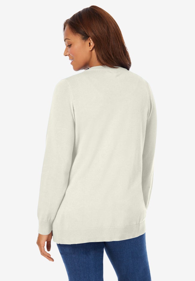 Perfect Long-Sleeve Cardigan Sweater image number 1