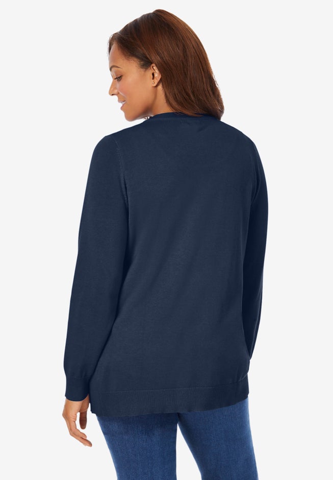 Perfect Long-Sleeve Cardigan Sweater image number 1