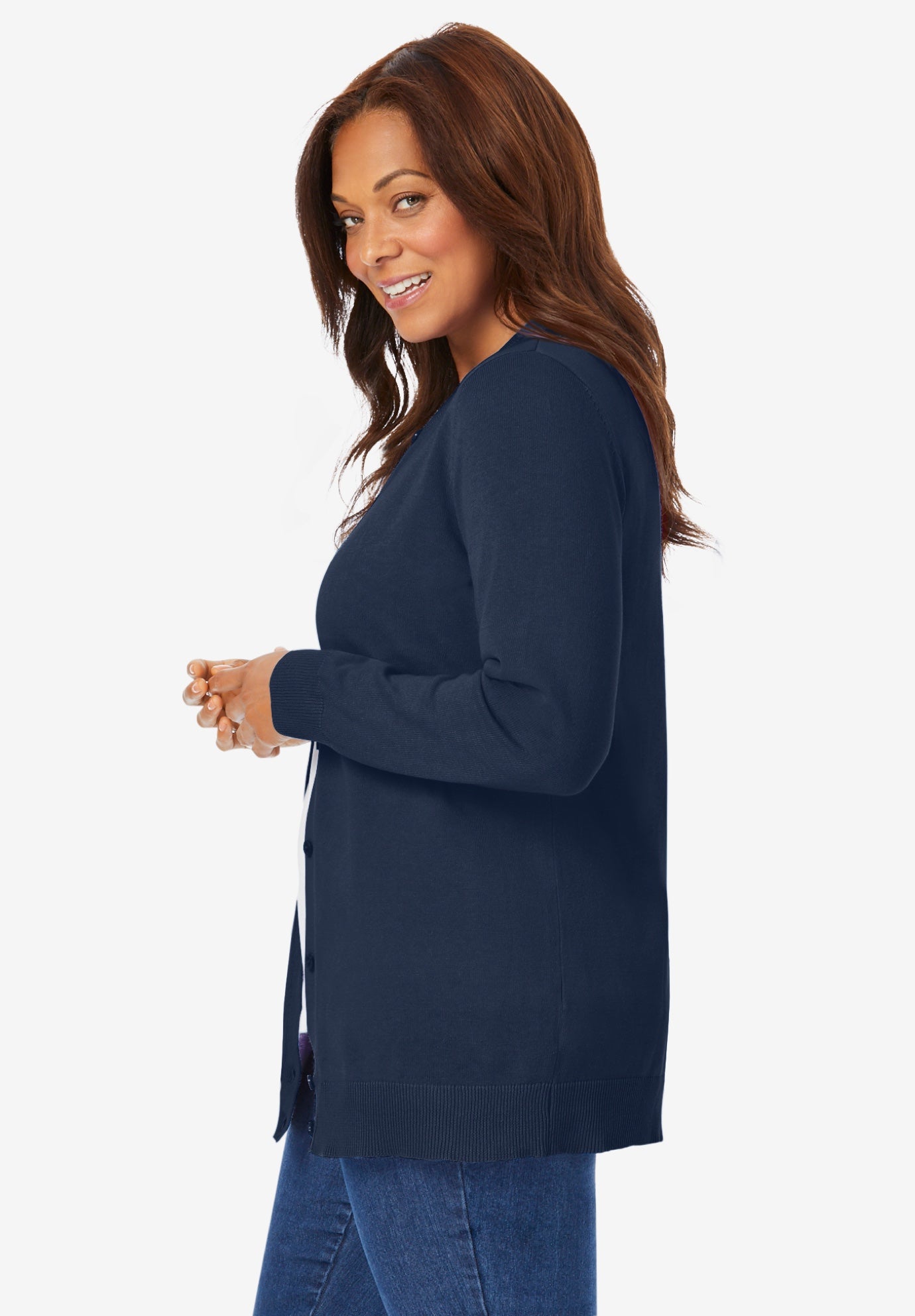 Perfect Long-Sleeve Cardigan Sweater image number 2