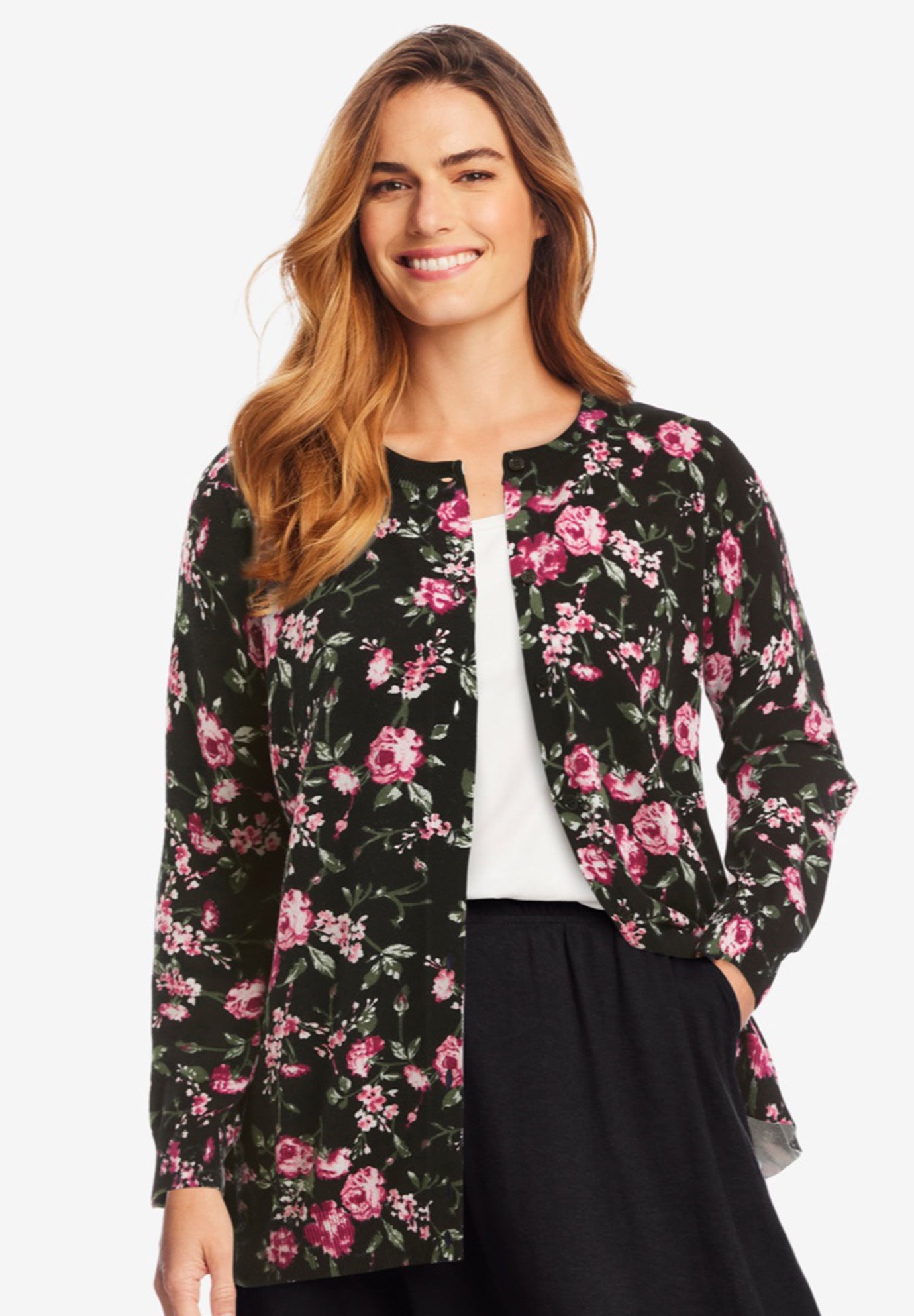 Perfect Long-Sleeve Cardigan Sweater image number 0