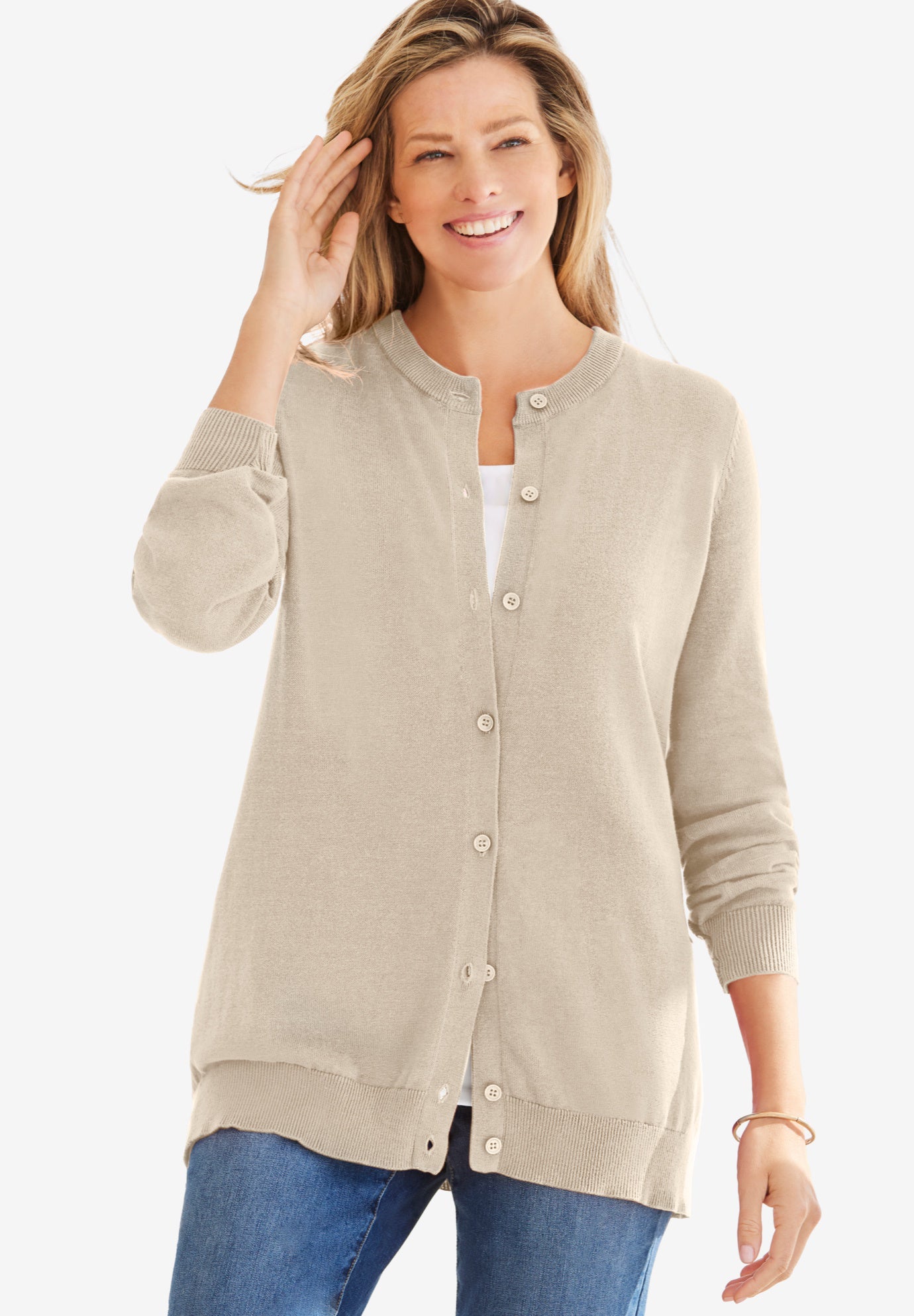 Perfect Long-Sleeve Cardigan Sweater image number 0