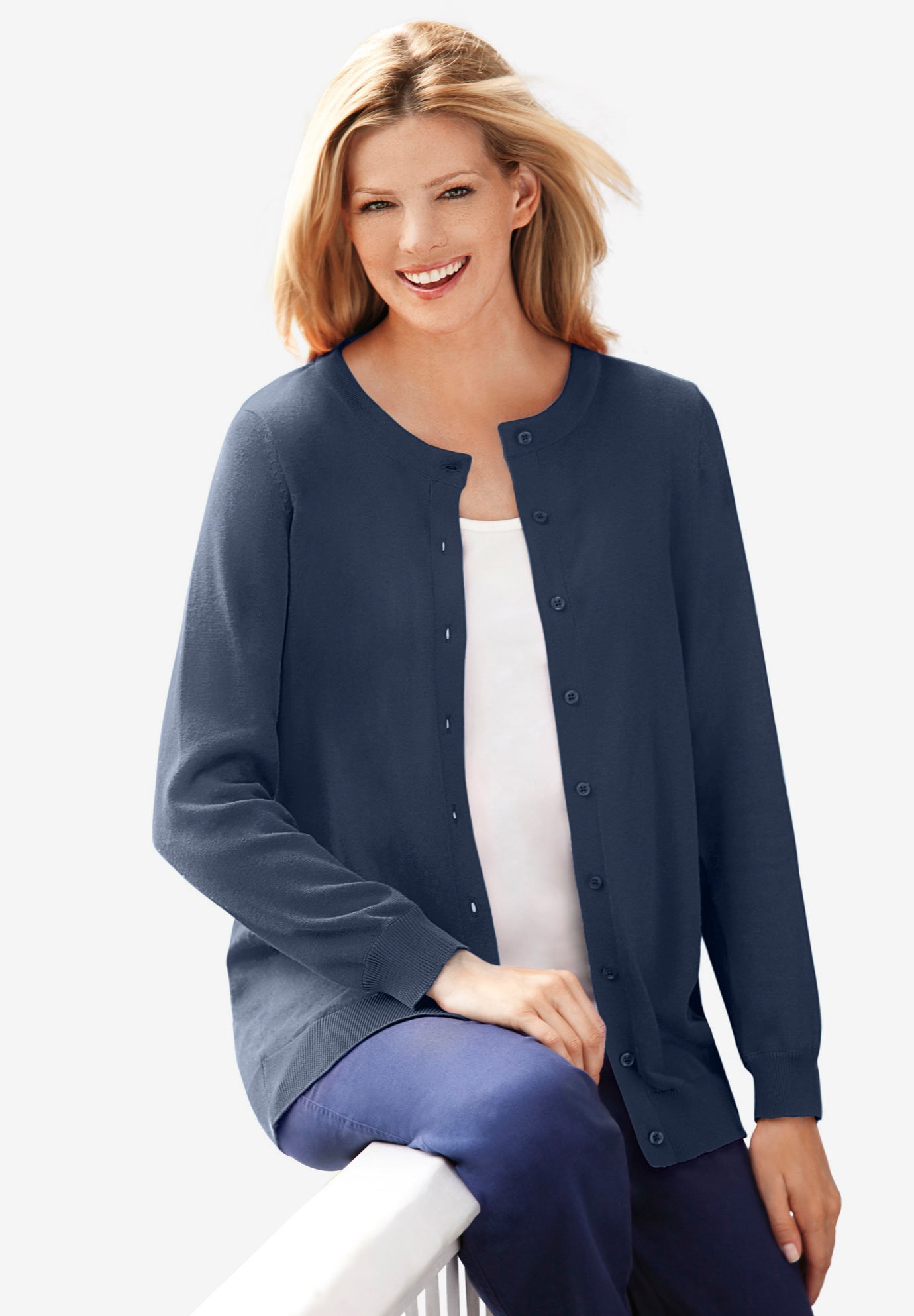 Perfect Long-Sleeve Cardigan Sweater image number 0