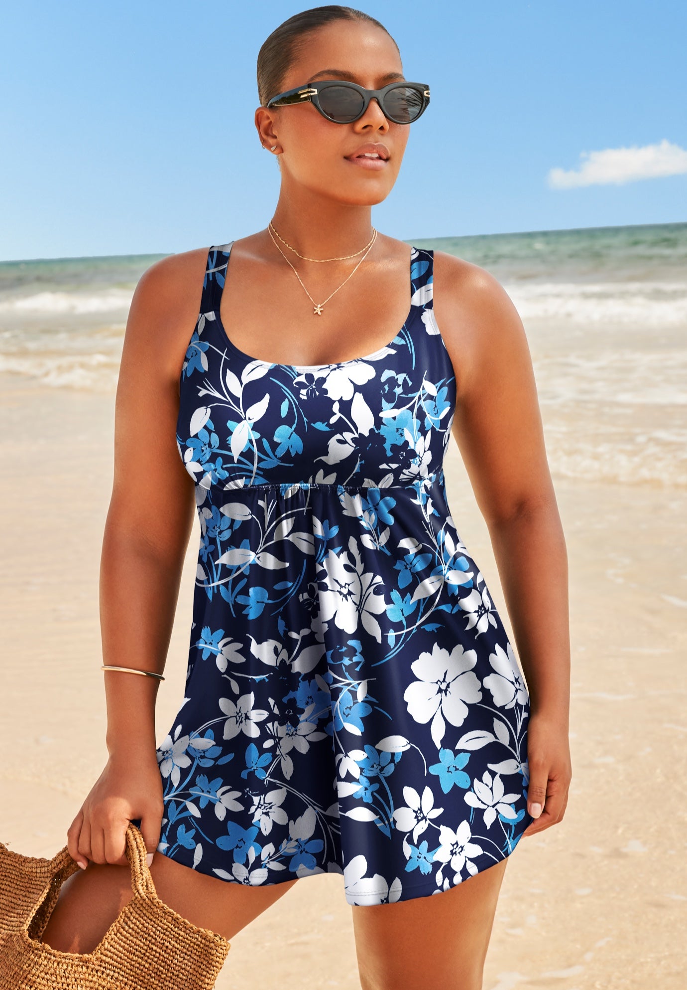 Flared Two-Piece Swimdress image number 0