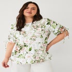 Peplum Tunic With Convertible Sleeves image number null