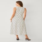 Sleeveless A-line Long Midi Dress With Flower Pin image number null