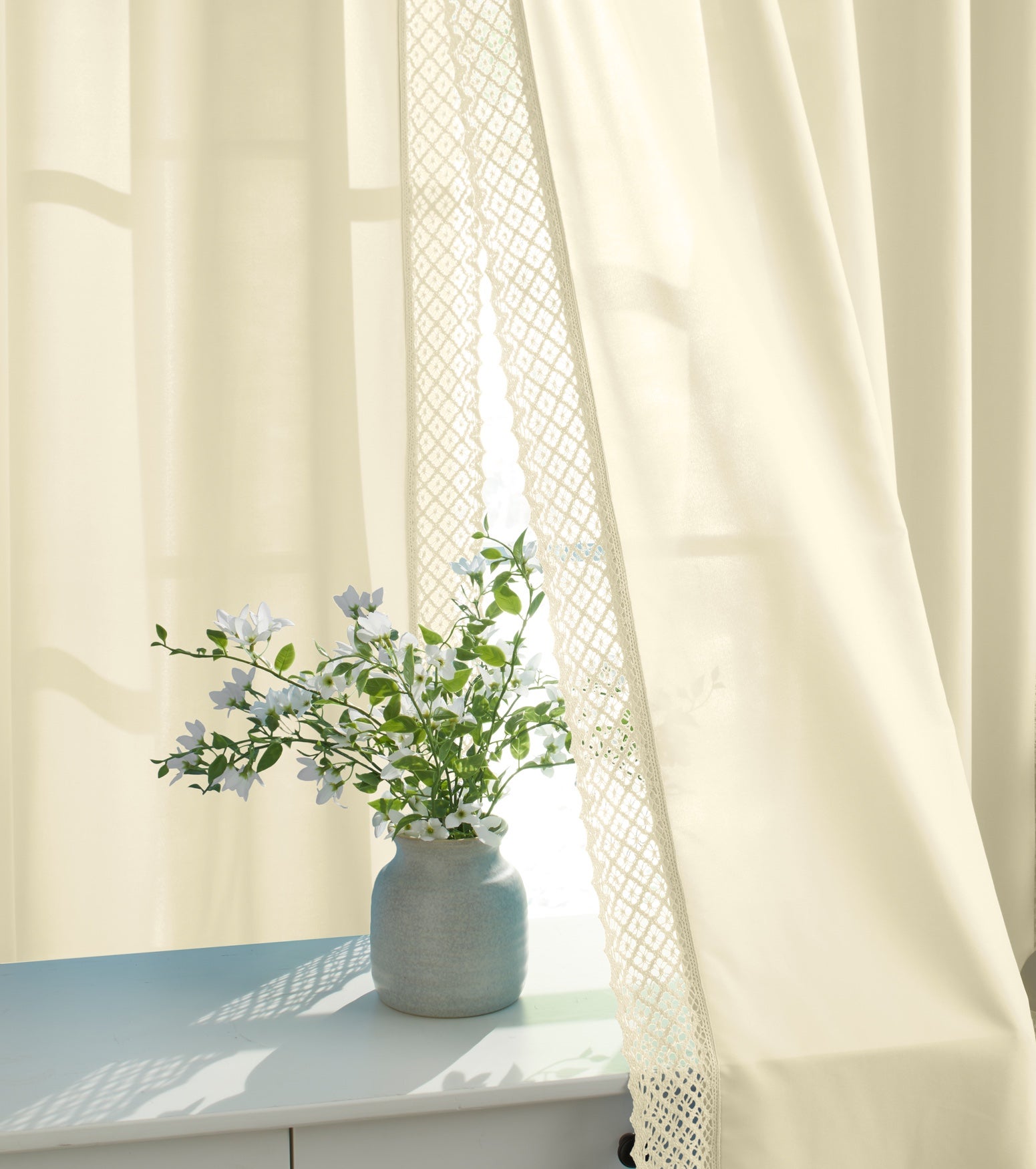 Lace Trim Tie-Back Panels image number 1