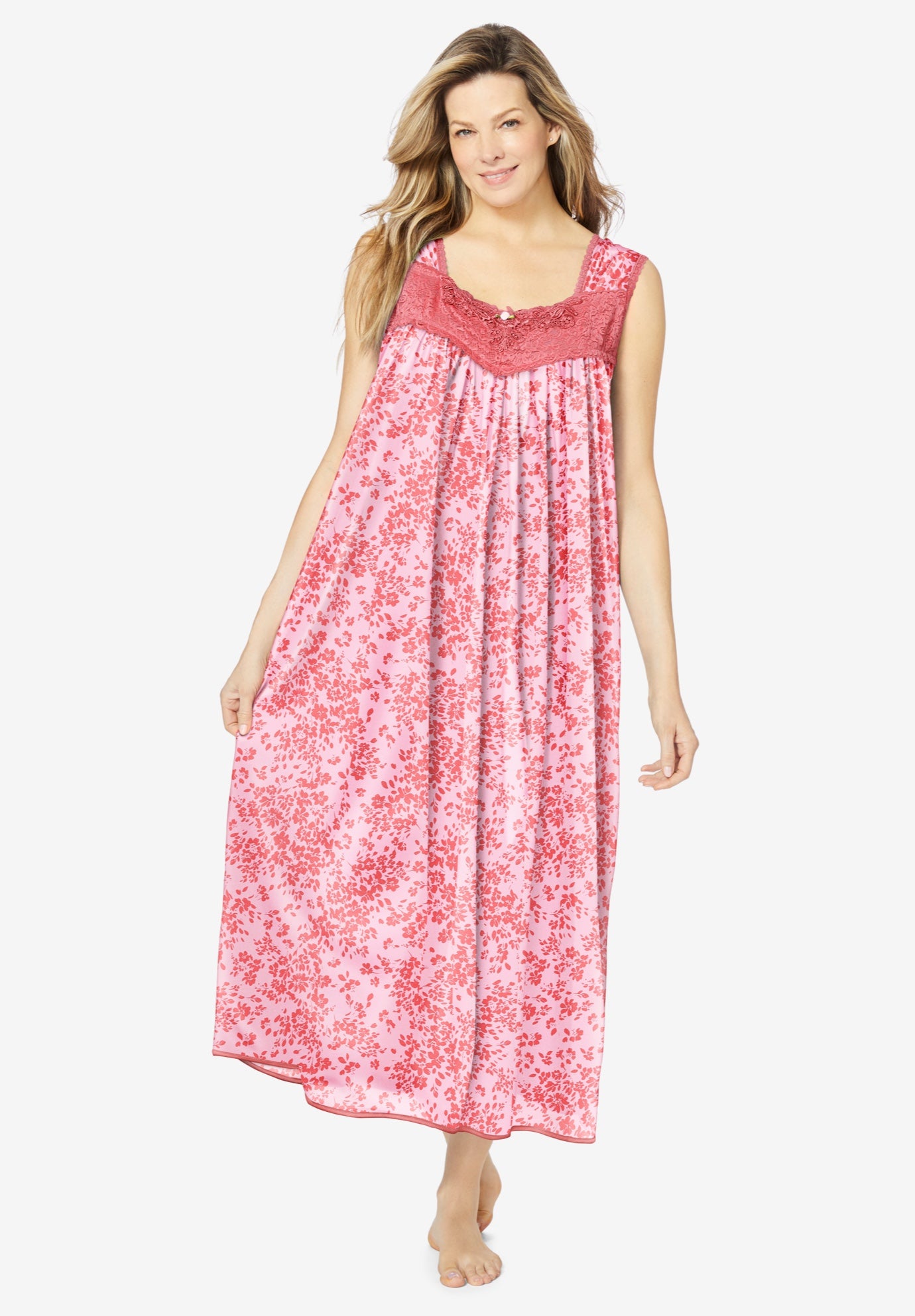 Long Tricot Knit Nightgown image number 0