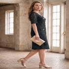Lace Shift Dress with Short Sleeves image number null