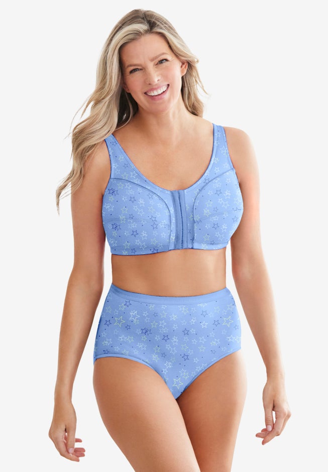 Cotton Front-Close Wireless Bra image number 5