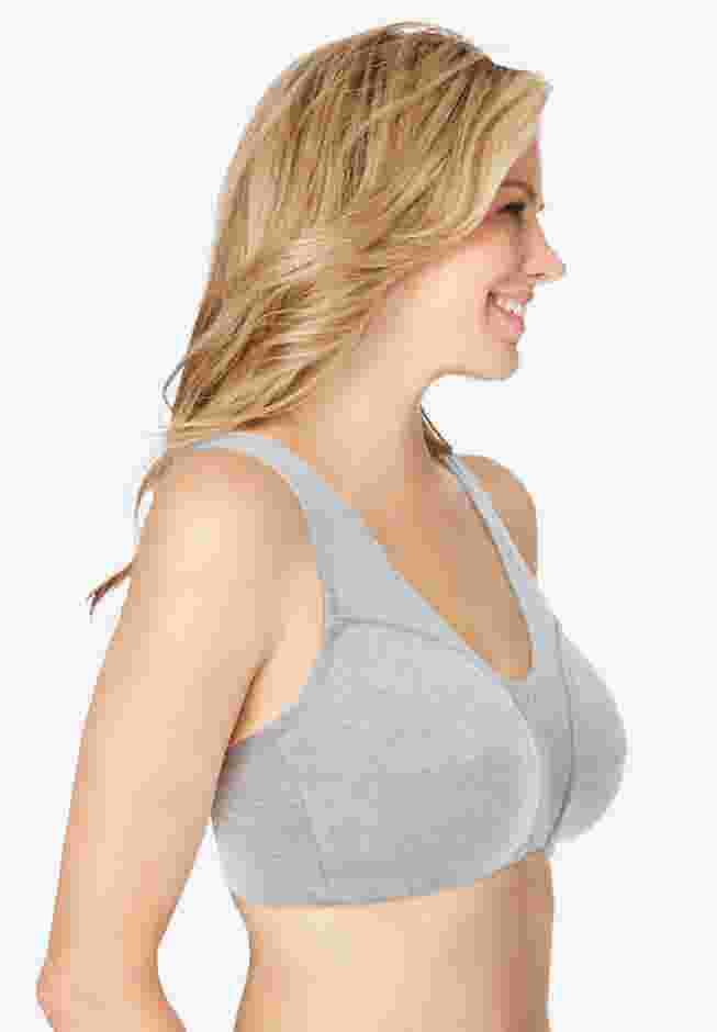 Cotton Front-Close Wireless Bra image number 2