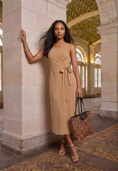 Tie-Front Wrap-Detail Sweater Dress