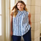 Stretch Knit Crepe Draped Tunic image number 0