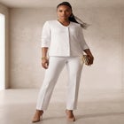 Shaped Crepe Jacket & Straight-Leg Pant Suit image number null