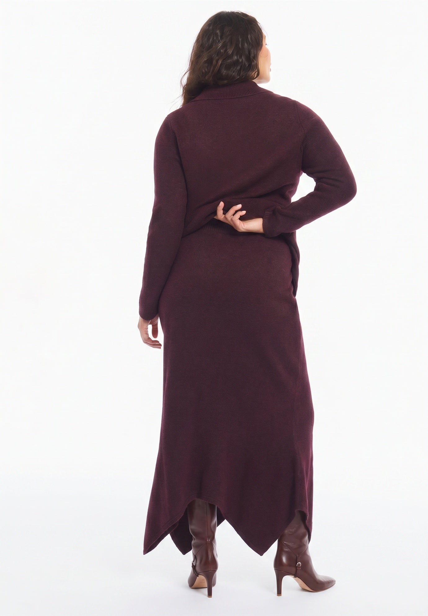 Intarsia Knit Trumpet Maxi Skirt image number 2