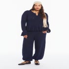 Pointelle Peplum Sweater image number 0