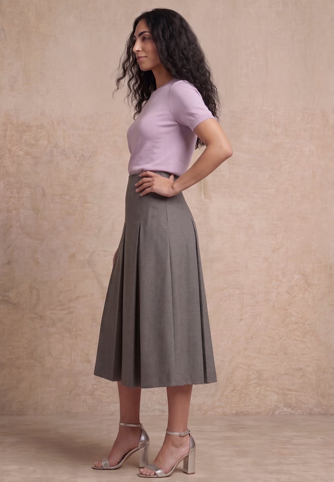 Pleated A-Line Skirt image number 1
