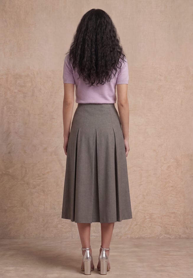 Pleated A-Line Skirt image number 2