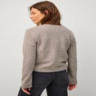 Crew Neck Boxy Button-front Cardigan image number null