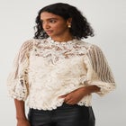 Three-Quarter Sleeve Lace Blouse image number null