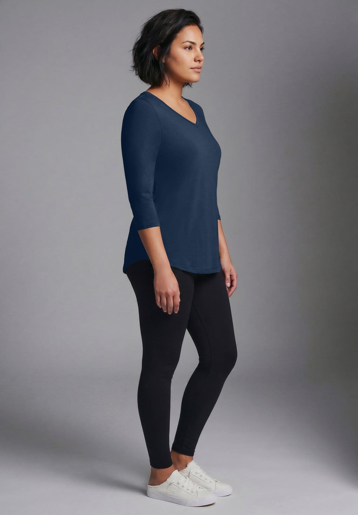 Signature 3/4 Sleeve V-Neck Tee image number 1