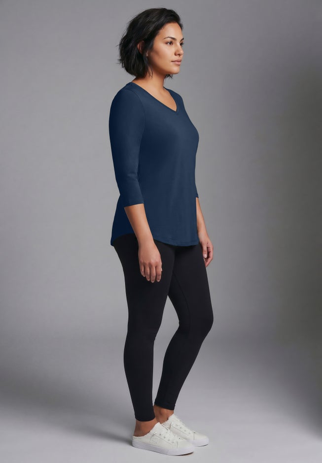 Signature 3/4 Sleeve V-Neck Tee image number 1
