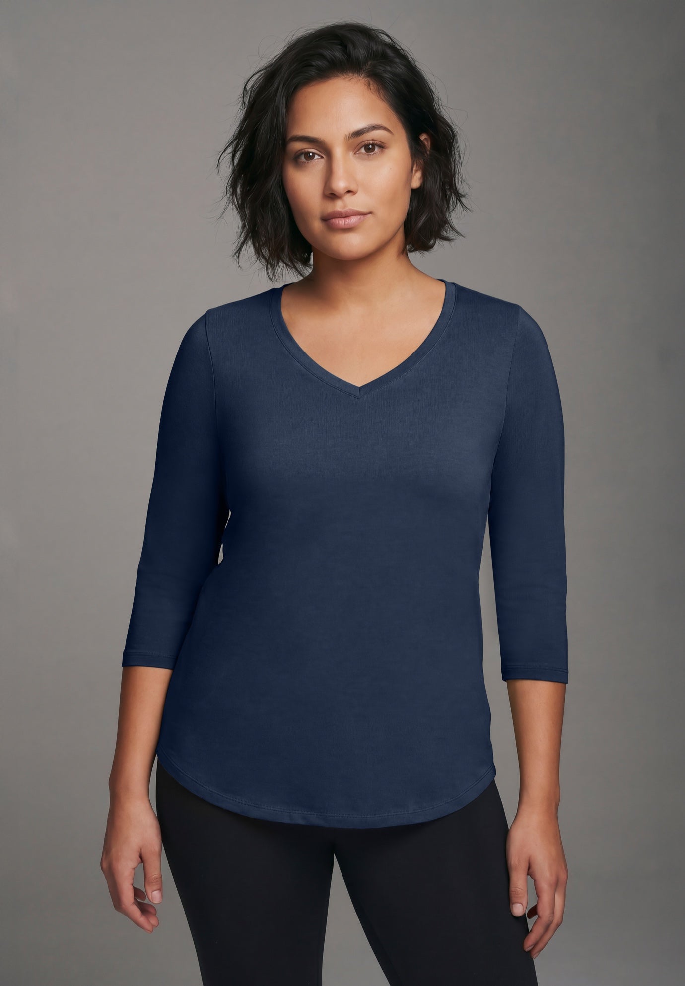 Signature 3/4 Sleeve V-Neck Tee image number 0