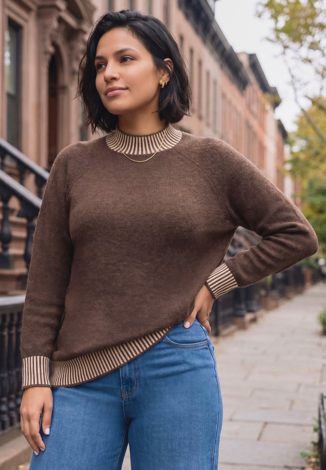 Corinne Contrast Rib Sweater image number 1