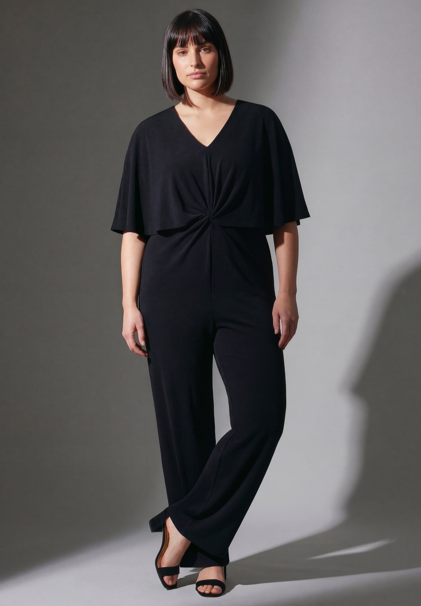 Twist Cape Metallic Jumpsuit image number 3