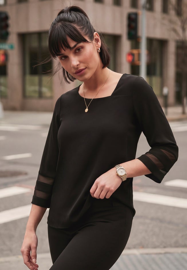 Sheer Bell Sleeve Tunic image number 1