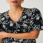 V Neck Midi Dress With Short Puff Sleeves image number null