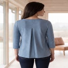 Cotton Jersey Slub Three-Quarter Sleeve Trapeze Tee image number null