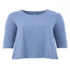 Cotton Jersey Slub Three-Quarter Sleeve Trapeze Tee image number null