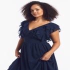 Ruffled Chiffon Maxi Dress image number null