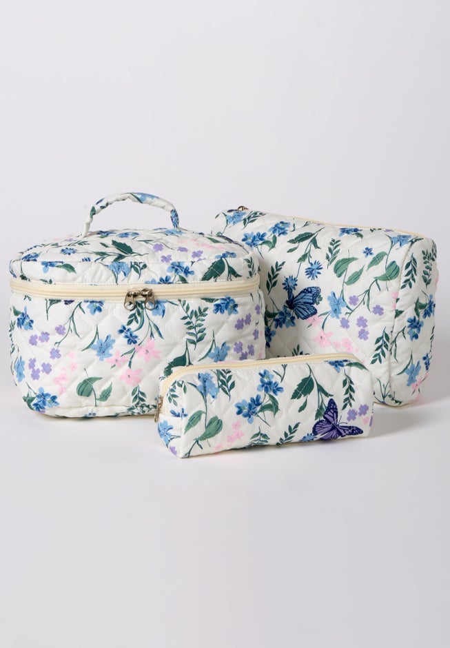 3-Piece Quilted Cosmetic Set image number 1