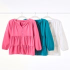 Tiered A-Line Button-Down Long-Sleeve Knit Tunic image number null