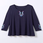 Embroidered Long-Sleeve Swing Tunic image number null