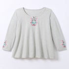 Embroidered Long-Sleeve Swing Tunic image number null
